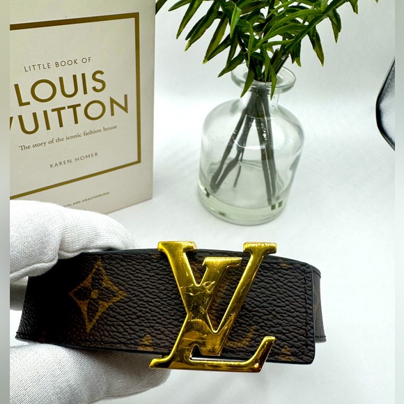 SOLD-Louis Vuitton Initial Monogram/Calfskin Reversible Belt 75cm/30 in - Picture 3 of 3